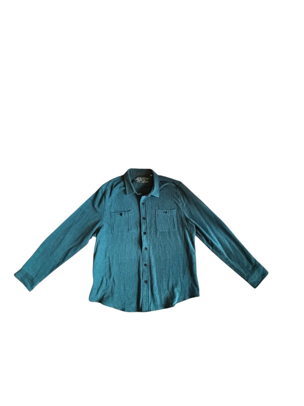 True Grit textured Cotton Teal Button Down Long Shirt Mens XL utility coastal - Picture 2 of 9